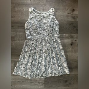Silver lace overlay dress 16